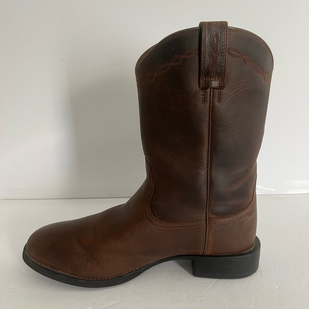 ARIAT Heritage Roper Western Distressed Brown Leather Boots Round Toe Size 10D - Picture 3 of 9